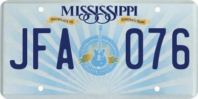 MS license plate JFA076