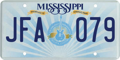 MS license plate JFA079