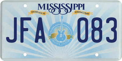 MS license plate JFA083