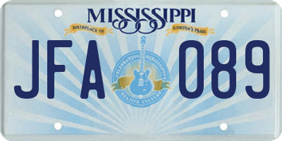 MS license plate JFA089