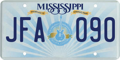 MS license plate JFA090