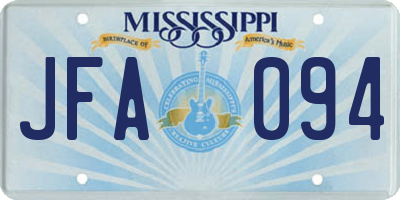 MS license plate JFA094