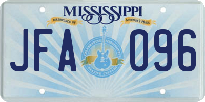MS license plate JFA096