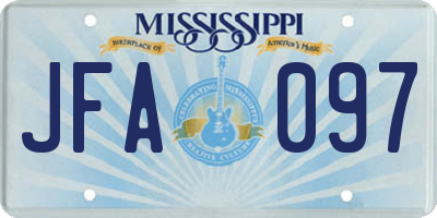 MS license plate JFA097