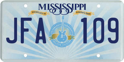 MS license plate JFA109