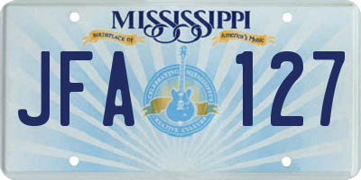 MS license plate JFA127