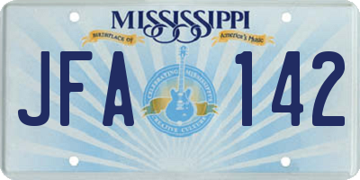 MS license plate JFA142