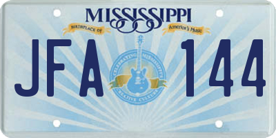 MS license plate JFA144