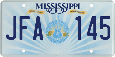 MS license plate JFA145