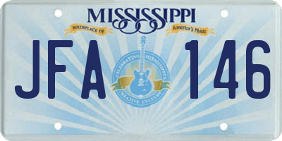 MS license plate JFA146
