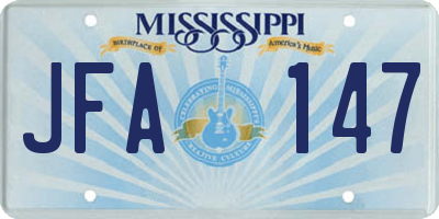 MS license plate JFA147