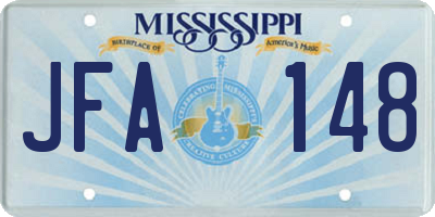 MS license plate JFA148