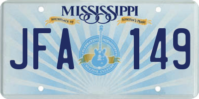 MS license plate JFA149