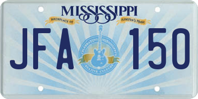 MS license plate JFA150