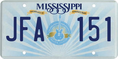 MS license plate JFA151