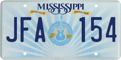 MS license plate JFA154