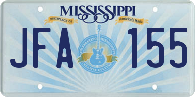 MS license plate JFA155
