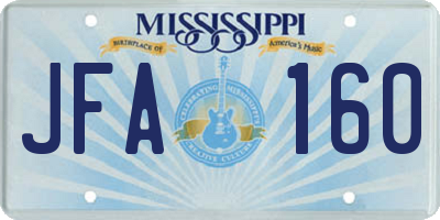 MS license plate JFA160