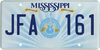 MS license plate JFA161