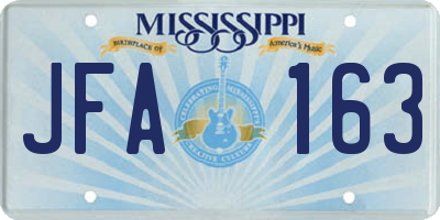 MS license plate JFA163