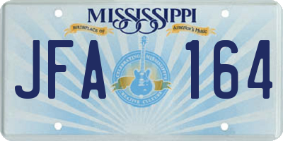 MS license plate JFA164