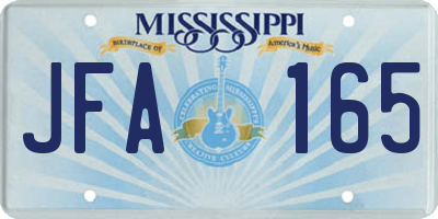 MS license plate JFA165