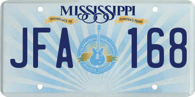 MS license plate JFA168