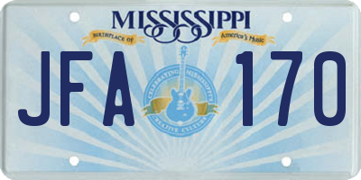 MS license plate JFA170