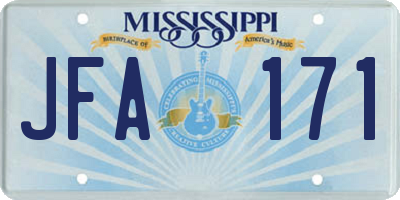 MS license plate JFA171