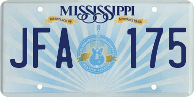 MS license plate JFA175