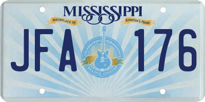 MS license plate JFA176