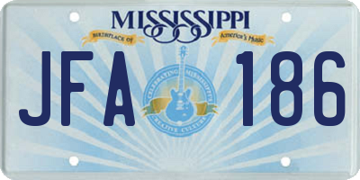 MS license plate JFA186