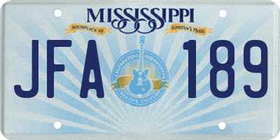 MS license plate JFA189