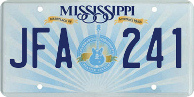 MS license plate JFA241