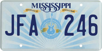 MS license plate JFA246
