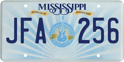 MS license plate JFA256