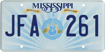 MS license plate JFA261