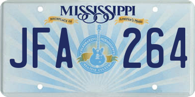 MS license plate JFA264