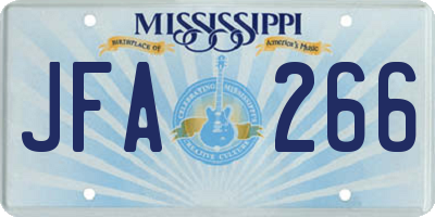 MS license plate JFA266