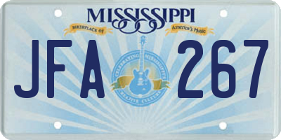 MS license plate JFA267