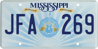MS license plate JFA269