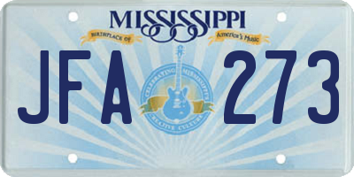 MS license plate JFA273