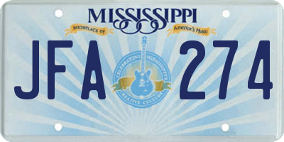 MS license plate JFA274