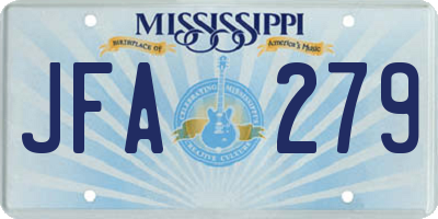 MS license plate JFA279
