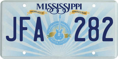 MS license plate JFA282