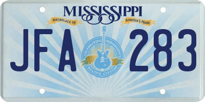 MS license plate JFA283