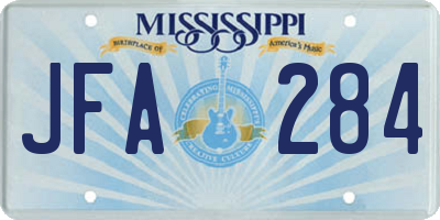 MS license plate JFA284