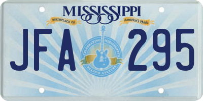 MS license plate JFA295