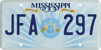 MS license plate JFA297