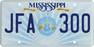 MS license plate JFA300
